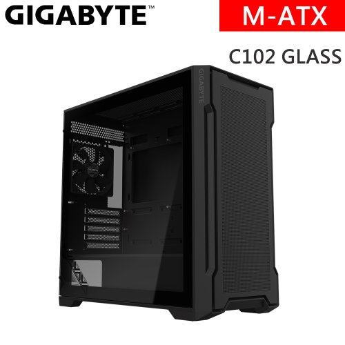 技嘉 C102 GLASS M-ATX/顯卡長41/CPU高16.5/磁吸面板/玻璃透側