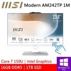 微星 Modern AM242TP 1M-1061TW 24型 白(Intel Core 7 150U/16G DDR5/1TB PCIE/W11P/十點觸控)