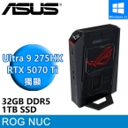 華碩 ROG NUC RNUC15JNK9X389A9(Intel Ultra 9 275HX/32G DDR5/1TB PCIE/RTX5070Ti/W11)